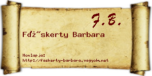 Fáskerty Barbara névjegykártya