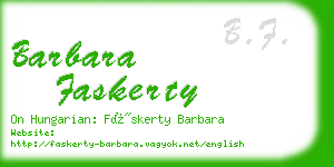 barbara faskerty business card